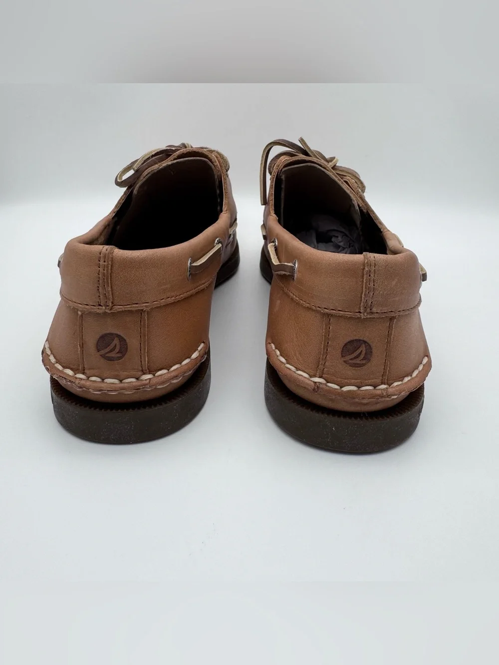 Sperry A/O 2-Eye Sahara Leather Boat Shoes Royal Brown Men 10.5 W NIB